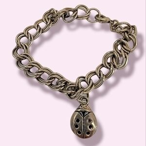Double link chunky‎ ladybug charm bracelet. New bu
